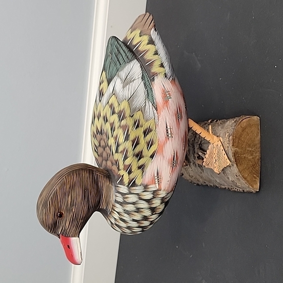 Wooden Duck Decoy Figurine Statue Painted - Picture 5 of 13